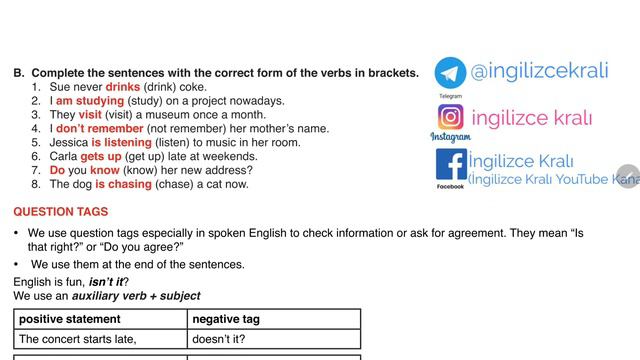 9.sınıf İngilizce Ünite 6 Gramer Anlatımı (Present Simple VS Continuous/Tag Questions/Conjunctions) смотреть онлайн