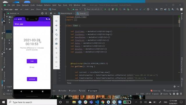 Timer App using Android Studio смотреть онлайн