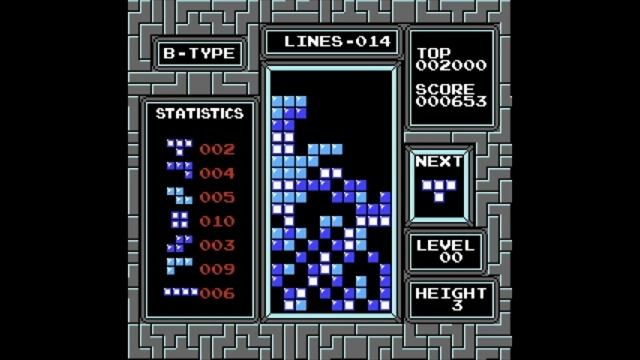 NES Tetris no rotation B-type 0-3 [4 lines off] смотреть онлайн