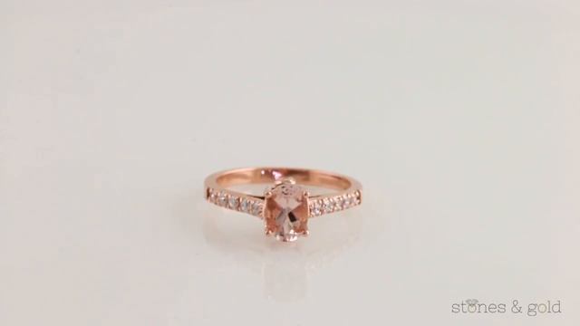 7x5MM Morganite and Diamond Bezel Solid 14 Karat Gold Engagement Ring | SG000884 смотреть онлайн