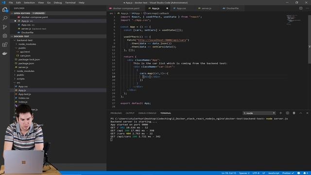 How to use Docker to dockerize a React app, Nodejs and Nginx reverse proxy - step by step tutorial смотреть онлайн