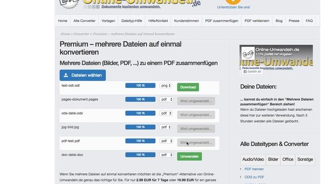 Mehrere Dateien einfach Online Umwandeln - Online-Umwandeln.de смотреть онлайн