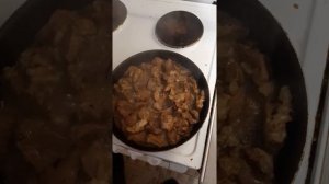 Жареное мясо козла "касуля", дома в сковороде, простой рецепт.  #Касуля