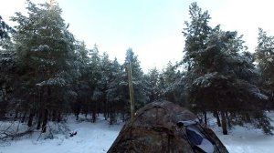ПОХОД. ЗИМОЙ В ПАЛАТКЕ С ПЕЧКОЙ.