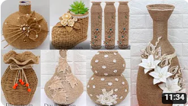 10 идей ваз для цветов из джута. Идеи украшения дома ручной работы смотреть онлайн