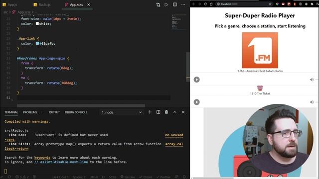 Radio Player App in React | React Tutorial смотреть онлайн