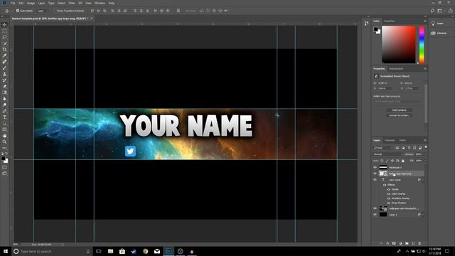 How To Make A YouTube Banner In Photoshop CS6/CC (2018) смотреть онлайн