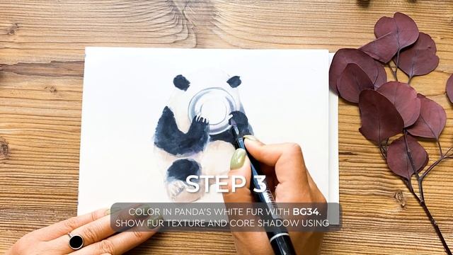 How to draw a panda with alcohol markers SKETCHMARKER BRUSH. Speedpaint смотреть онлайн
