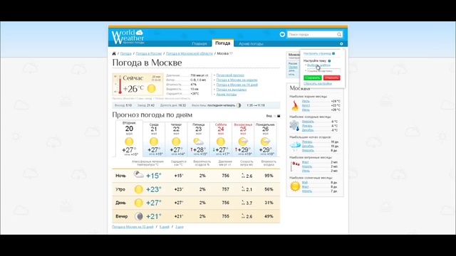 Как настроить сайт World-Weather.ru смотреть онлайн