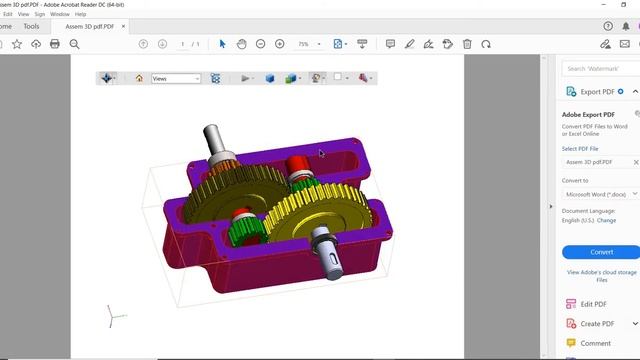 How to Convert 3D pdf from solidworks | adobe acrobat 3D pdf reader смотреть онлайн