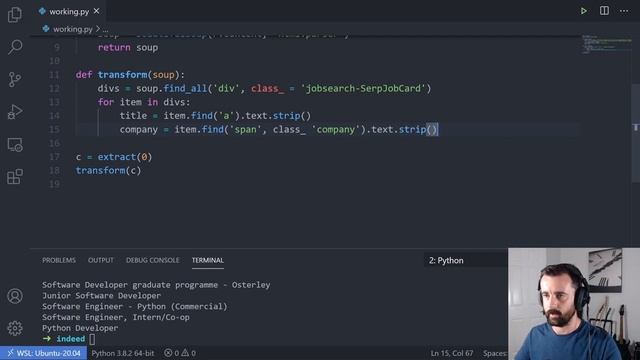 Indeed Jobs Web Scraping Save to CSV смотреть онлайн