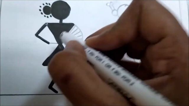 How to draw Warli Art very easy in just 4 minutes! Get Knowledge Bites Along! смотреть онлайн