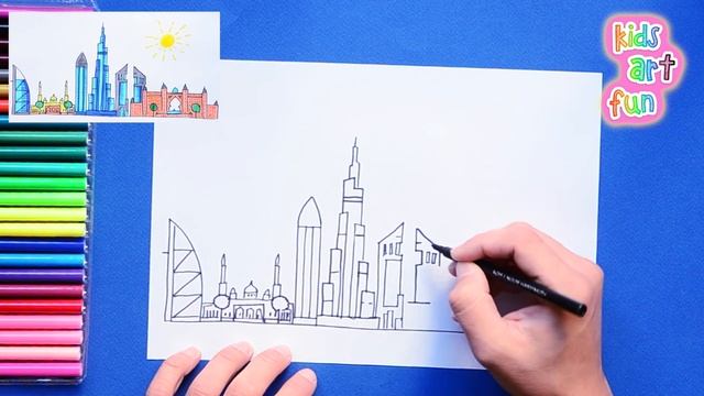 How to draw Dubai City Skyline смотреть онлайн