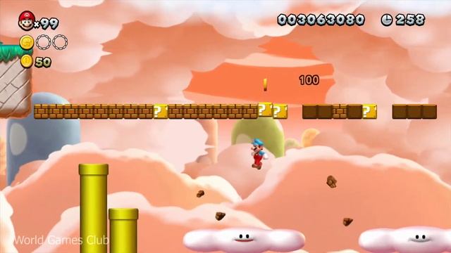 Прохождение New Super Mario Bros U (Wii U) бумеранги и облака-батуты смотреть онлайн