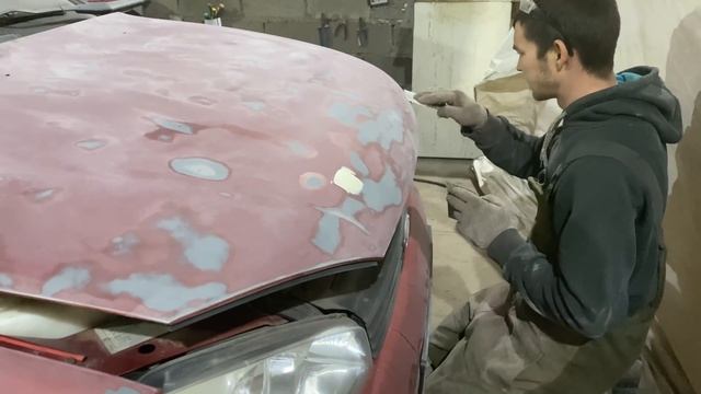 Лада Калина! Убираем рыжики, грунтуем, ВАЗ 2114 Покраска, по цене ЛКМ. смотреть онлайн