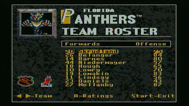 NHL All-Star Hockey '95 - Team Roster & Stats - Florida Panthers смотреть онлайн