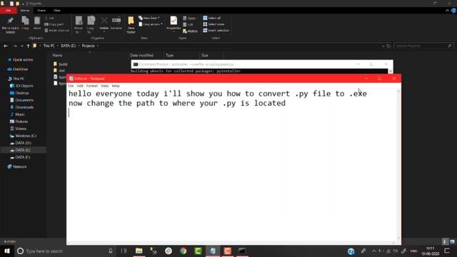 Convert .py file to .exe file(python to executable) смотреть онлайн