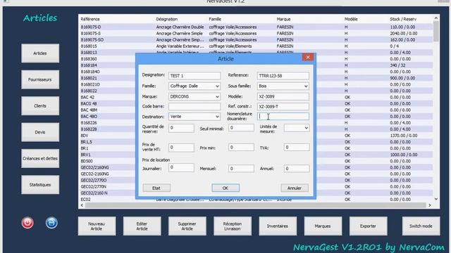 Articles ajout modification suppression dans NervaGest http://www.nervacom.com/nervagest.php смотреть онлайн