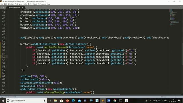 Action Listener | Example 4 | With Checkbox | by Bhaskar смотреть онлайн