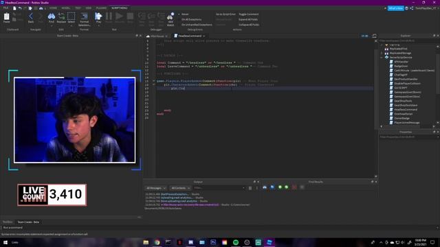 How To Make A HEADLESS COMMAND in ROBLOX Studio | Vibe Game Series (PT.17) (FREE HEADLESS) смотреть онлайн