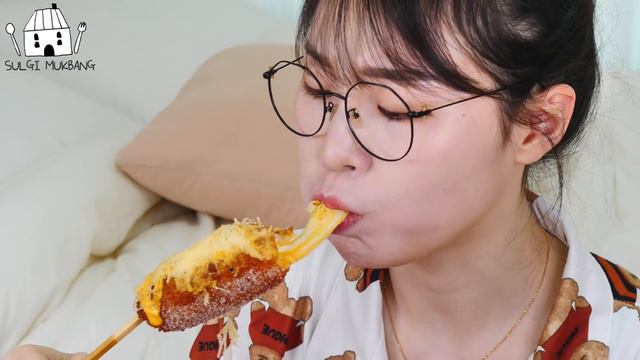 ASMR MUKBANG| 직접 만든 떡볶이 명랑 핫도그 치즈볼 먹방 & 레시피 FRIED CHICKEN AND Tteokbokki EATING