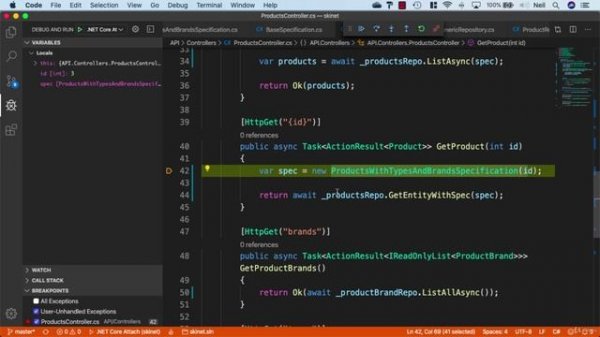 042 Using the Debugger to view the spec pattern in action