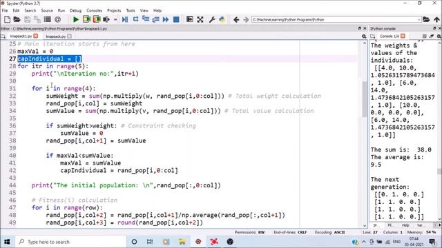 [GA 6] Python implementation of Genetic algorithm complete example (knapsack problem using GA) смотреть онлайн
