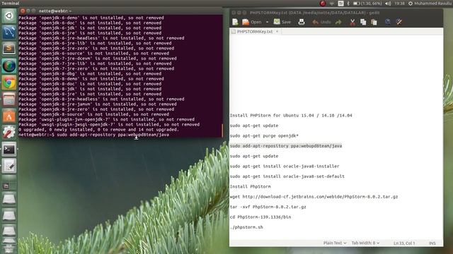 PhpStorm 8 Ubuntu 15.04 / 14.10 /14.04 üzerinde tar.gz dosyasından command line ile kurulumu Part смотреть онлайн