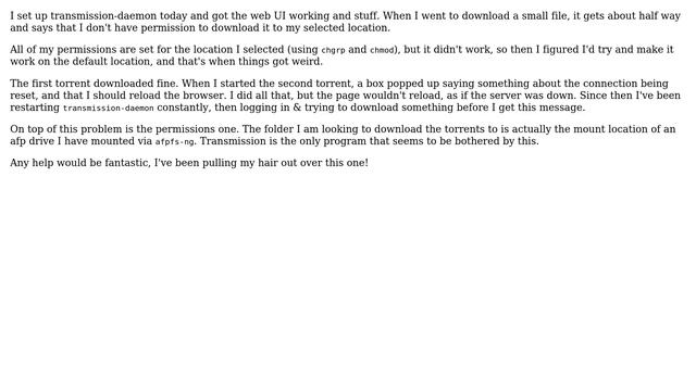 Raspberry Pi: transmission-daemon troubles смотреть онлайн