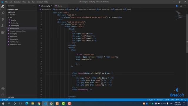 php project - registration system using php and mysql - get all users смотреть онлайн