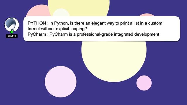 PYTHON : In Python, is there an elegant way to print a list in a custom format without explicit loo смотреть онлайн