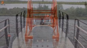 Катамаран бонопостановщик КБ 1 с катушкой для хранения бонов