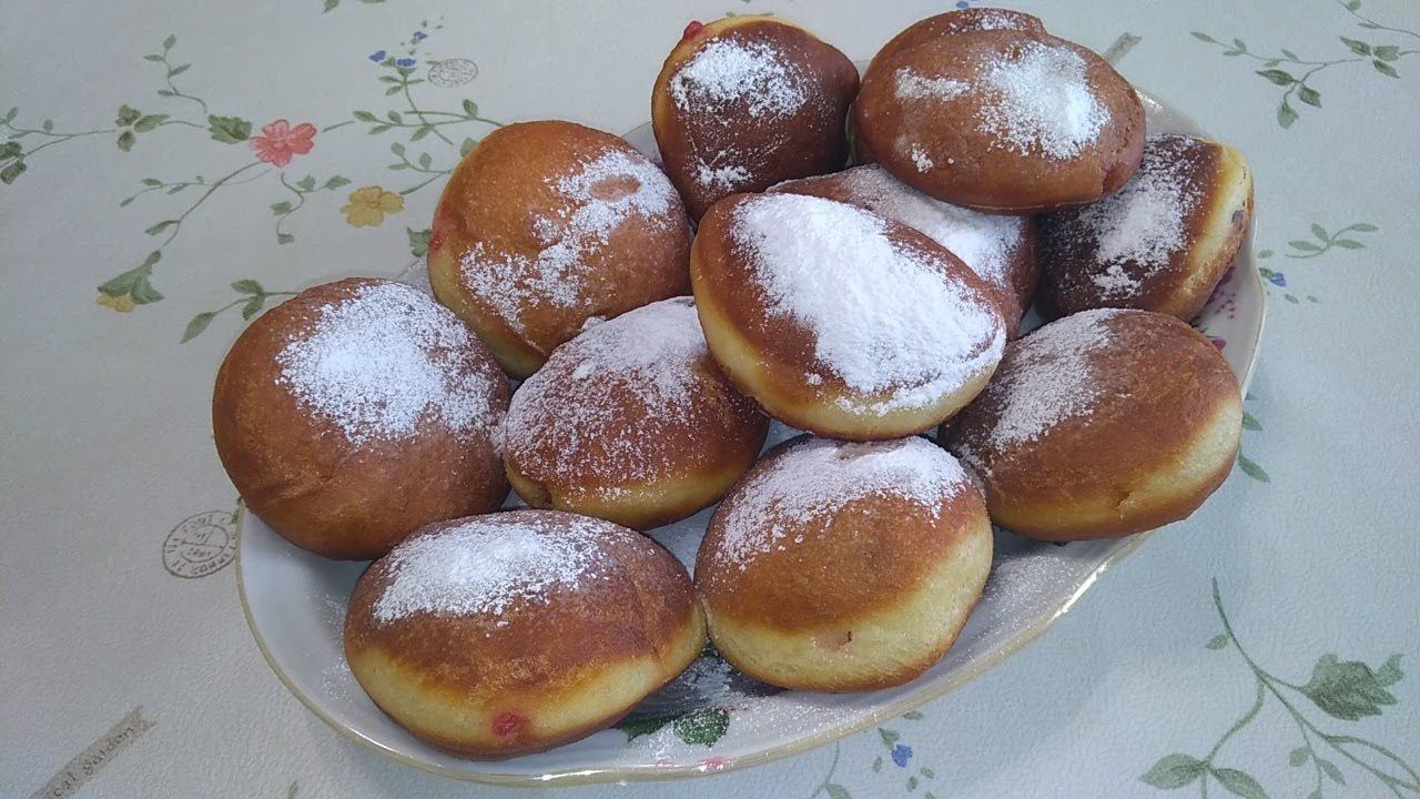 Пончики с шоколадной и малиновой начинкой. смотреть онлайн