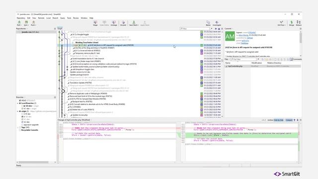 How to Compare Different Commits and Branches with SmartGit смотреть онлайн