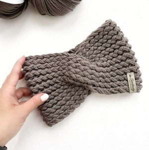 Повязка тюрбан на голову спицами