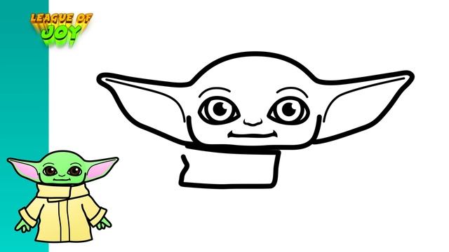 How to DRAW BABY YODA step by step смотреть онлайн