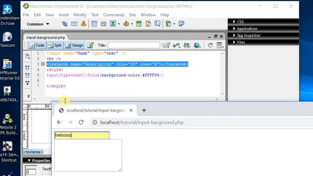 how to make input backgound color and textarea background color no more coding смотреть онлайн