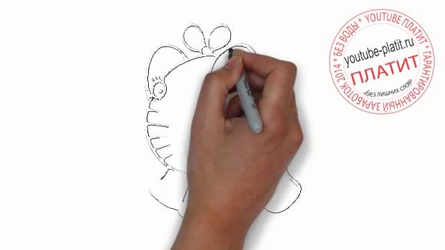 Учимся рисовать животных Как поэтапно нарисовать розового слона с симпатичным бантом на башке смотреть онлайн