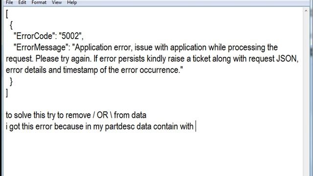 Error Code 5002 Application error, issue with application while processing the request. смотреть онлайн