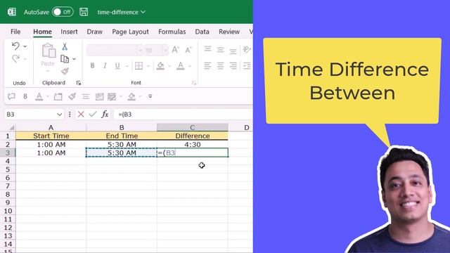 Calculate Time Difference Between Two Times / Excel Formula смотреть онлайн