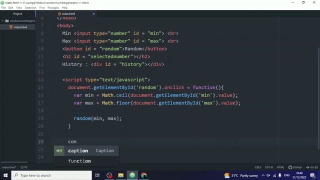 Random Number Generator Using JavaScript With Range & No Repeats | Random Number Generator Program смотреть онлайн