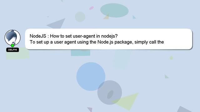 NodeJS : How to set user-agent in nodejs? смотреть онлайн