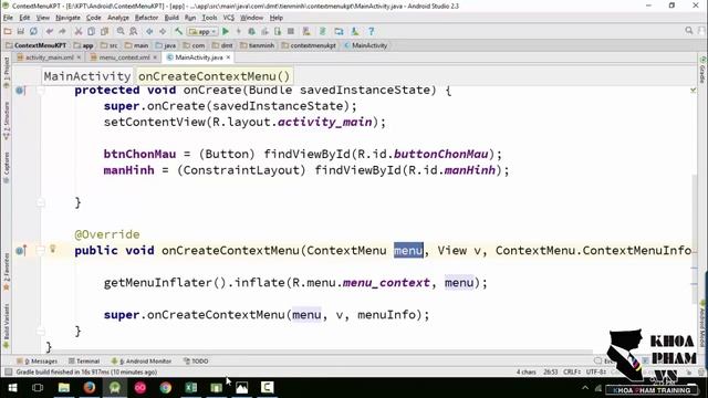 Lập trình Android A-Z - Bài 67: Context Menu смотреть онлайн