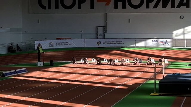 Женщины Финал 60м. Памяти тренеров легкоатлетов 03.01.2024 г. Курск смотреть онлайн
