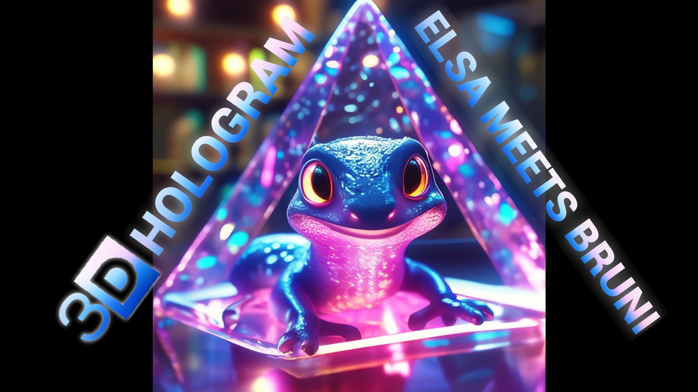 Elsa Meets Bruni! Frozen 3D Hologram #hologram #3dhologram