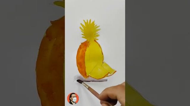 Рисуем просто ананас с детской акварелью смотреть онлайн