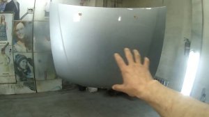 Покраска капота в серебро