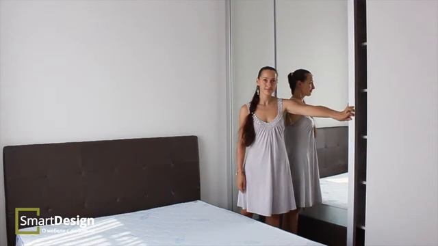 ВСТРОЕННЫЙ ШКАФ-КУПЕ В МАЛЕНЬКОЙ СПАЛЬНЕ. КОРПУСНАЯ МЕБЕЛЬ ПОД ЗАКАЗ ОТ SMART DESIGN смотреть онлайн