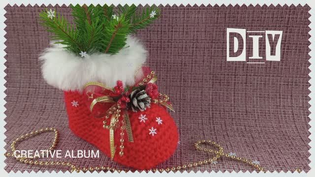 Как сделать новогодний сапожок Деда Мороза смотреть онлайн