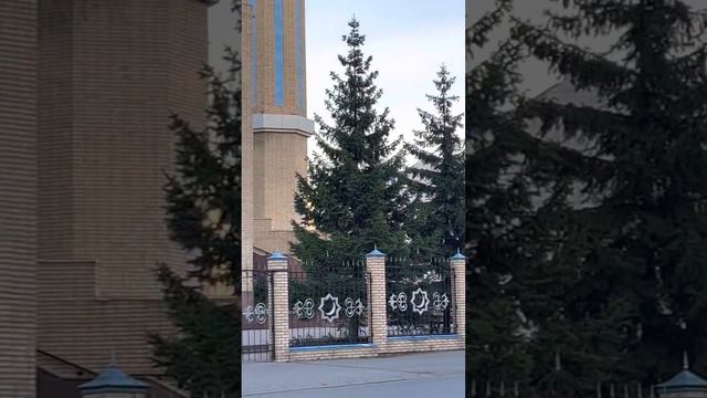 Красивый вид на мечеть и улицу движение 03.10.22 смотреть онлайн
